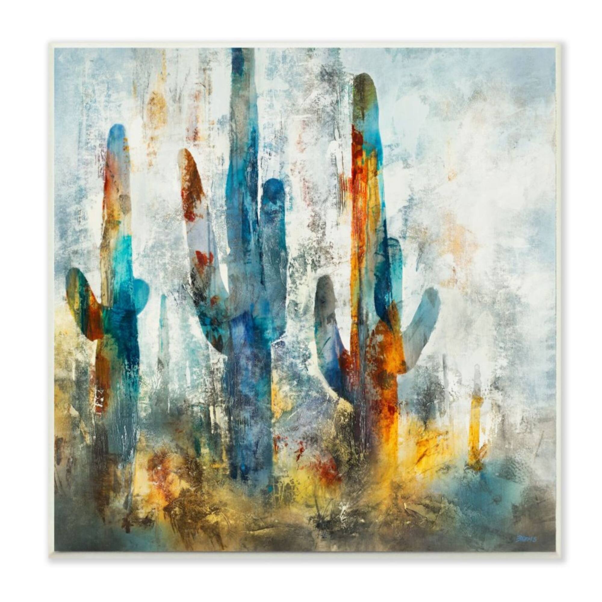 Stupell Industries Multicolored Cactus Silhouettes Wall Plaque